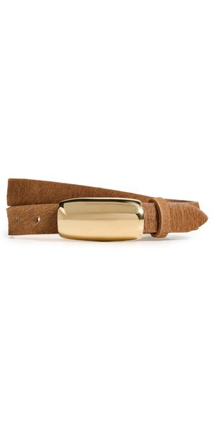 L'AGENCE Marlowe Leather Belt Tan Calf Hair L