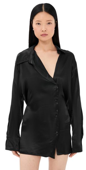 The Attico Mini Shirtdress Black 40