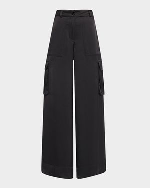 Maia Silky Satin Cargo Pants