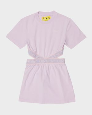 Girl's Bookish Logo-Band Cutout Dress, Size 4-10