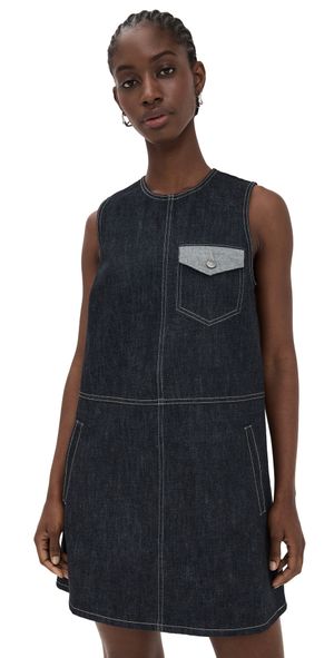 Lee Mathews Leo Pinafore Dress Indigo 0