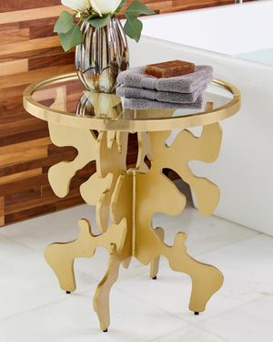 Ink Blot Gold Leaf Side Table