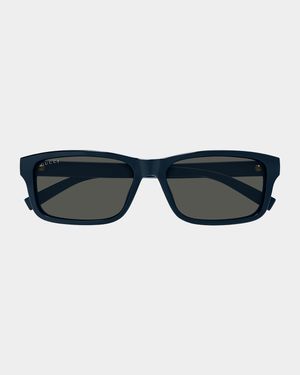 Men's Rectangular Plastic Sunglasses