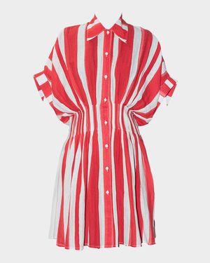 Rory Belted Striped Linen Shirtdress
