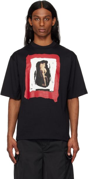 Marni Black Nude Print Cotton T-shirt