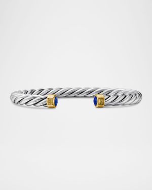 6mm Men's Cable Cuff Bracelet in Silver