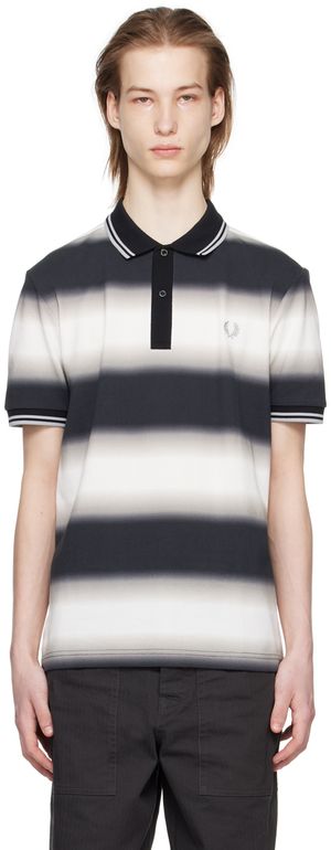 Fred Perry Polo noir et blanc à rayures