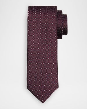 Men's Micro-Box Silk Jacquard Tie