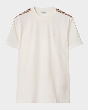 Men's Check Shoulder-Tape T-Shirt