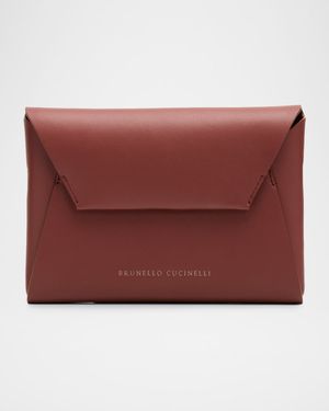 Leather Envelope Pochette Clutch Bag