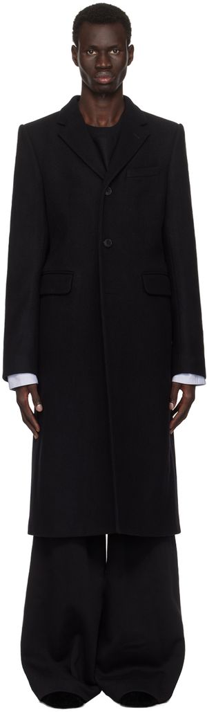 Dries Van Noten Black Wool Coat