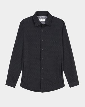 Men's Downey Jacquard Scallop Knit Shirt Jacket