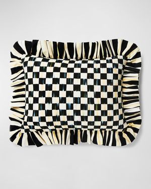 Courtly Check Ruffle Lumbar Pillow