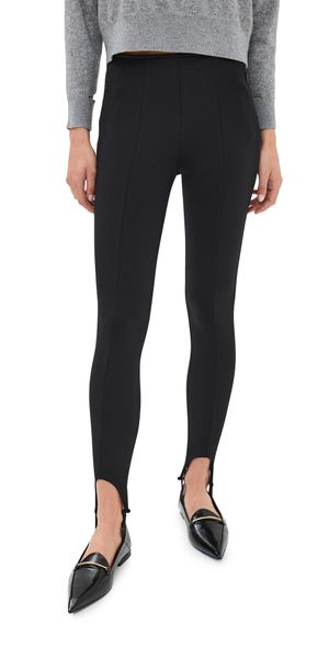 Tibi Compact Ultra Stretch Knit Stirrup Leggings Black 6