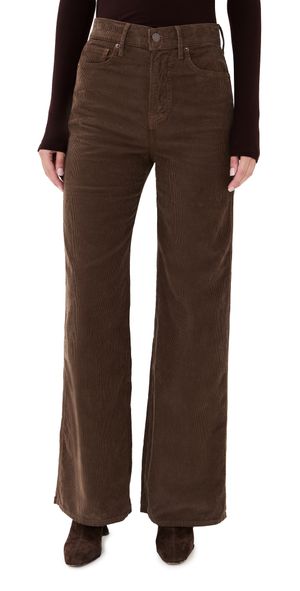 Veronica Beard Jean Taylor High Rise Wide Leg Corduroy Pants Dark Umber 31