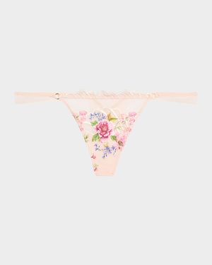 Libertine en Fleurs Embroidered Tulle G-String