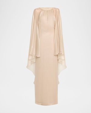 Wet Look Flowy Caftan Gown