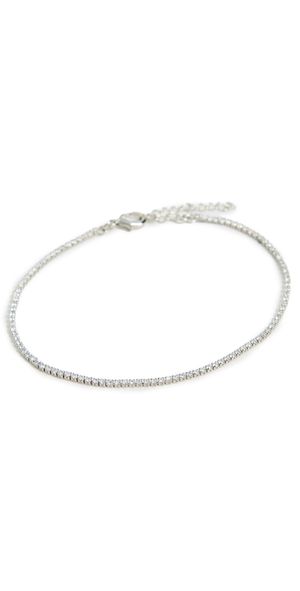 SHASHI Micro Teeny Tiny Tennis Bracelet Silver One Size