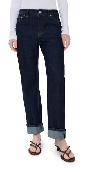 Tibi Selvage Denim 5 Pocket Alec Jeans Dark Denim 30