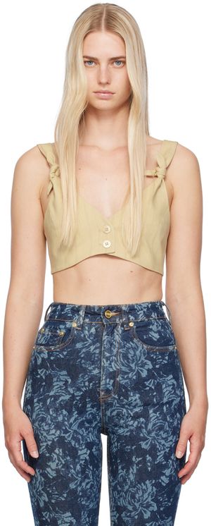 GANNI Beige Suiting Tank Top