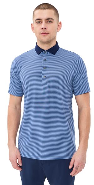 Greyson Aurora Striped Polo Falcon/Wolf Blue XXL