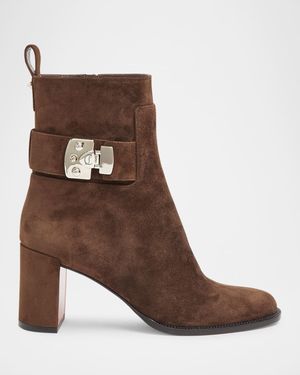 70mm Lock Suede Booties