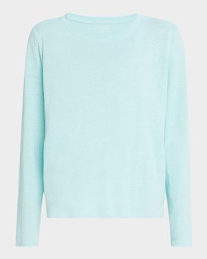 Petite Long-Sleeve Organic Linen Jersey Tee