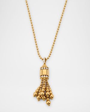 18K Yellow Gold Art Deco Diamond Tassel Necklace