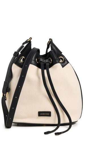 ANINE BING Mini Alana Bucket Bag Natural One Size
