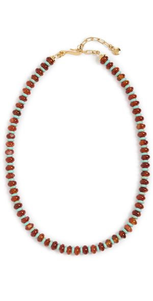 MAYAMAR Agate Beaded Stone Necklace Red One Size