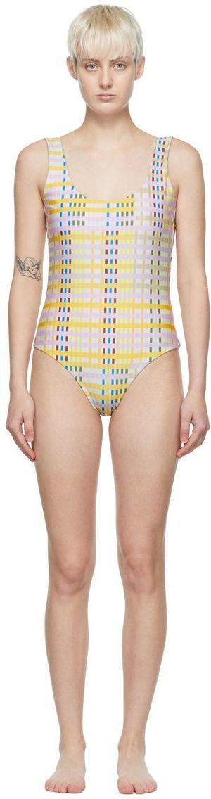 Stine Goya SSENSE Exclusive Yellow Angela One-Piece Swimsuit