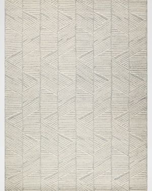 Kascata Hand-Tufted Silver/Ivory Rug, 5' x 8'