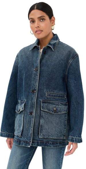 Nili Lotan Temperance Denim Parka Simon Wash XS