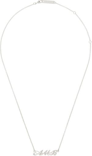 AMBUSH Silver Amb' Initial Necklace