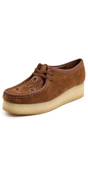 Clarks Wallacraft Bee Studd Shoes Brown/Orange Suede 6.5