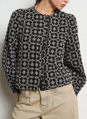 Suncoo - Blouse col rond en coton bio - Taille 3 - Noir