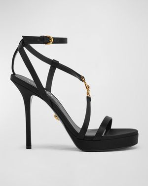 Medusa Satin Strappy Platform Sandals