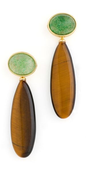 SHASHI Theodora Gemstone Earrings Gold One Size