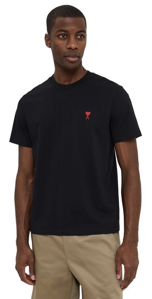 AMI ADC Classic Fit Red Logo Tee Black M