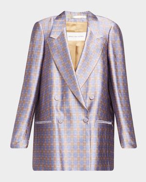 Bastis Silk Double-Breasted Blazer