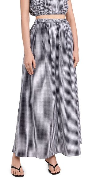 Playa Lucila Maxi Skirt Black Gingham M