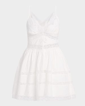 Zima Lace-Trim Mini Dress