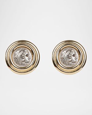 Roman Coin Clip Earrings