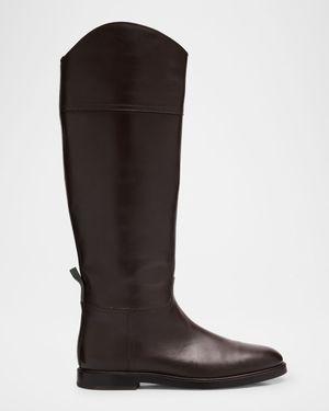 Mat Leather Equestrian Riding Boots