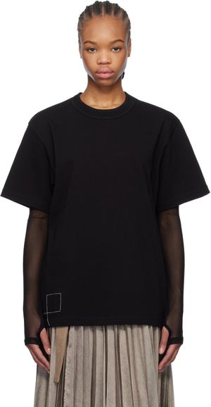 sacai Black WTAPS Edition Print T-shirt