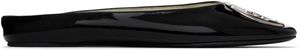 Tory Burch SSENSE Exclusive Black Reva Backless Ballerina Flats