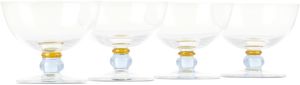 Akua Objects Blue & Orange Noam Champagne Glasses, 4 pcs