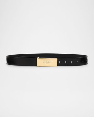 Label Belt in Box Leather