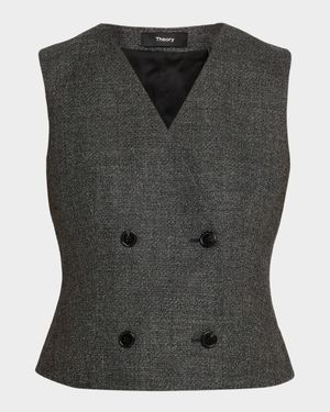 Shrunken Wool Suiting Vest