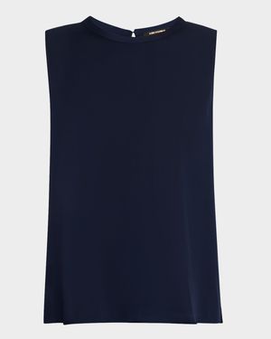 Aura Sleeveless Silk-Blend Blouse